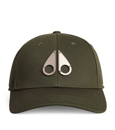 Moose Knuckles Cotton Logo Baseball Cap In Green