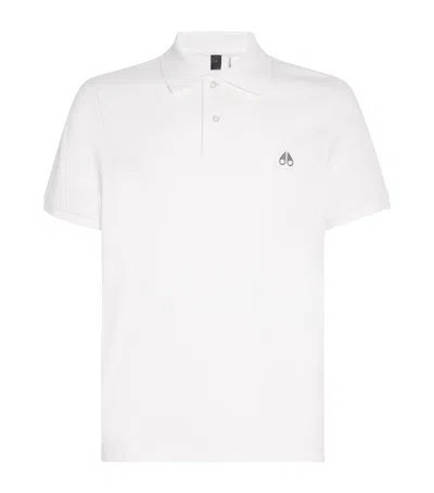 Moose Knuckles Cotton Logo Polo Shirt In White