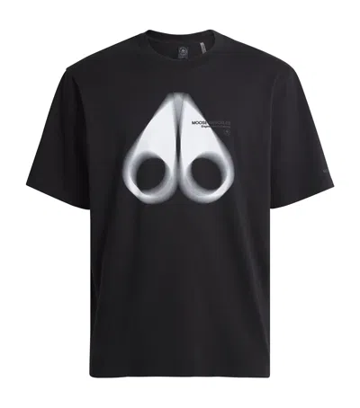 Moose Knuckles Cotton Logo Print Maurice T-shirt In Black