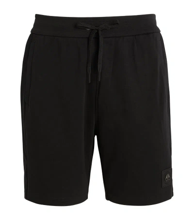 Moose Knuckles Cotton Logo Shorts In Black