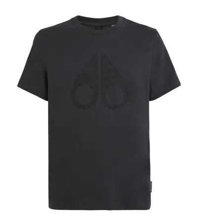 Moose Knuckles Cotton Logo T-shirt In Black
