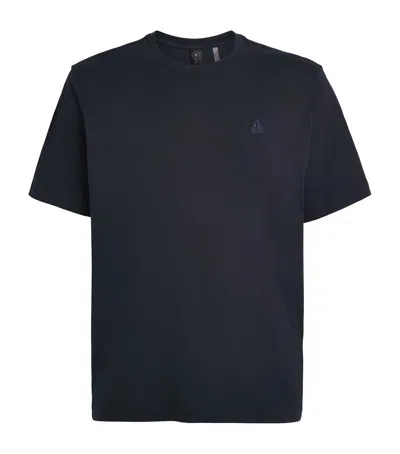 Moose Knuckles Cotton Logo Yul T-shirt In Navy