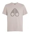 Moose Knuckles Cotton Repeat Logo T-shirt In Beige