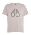 Moose Knuckles Cotton Repeat Logo T-shirt In Beige