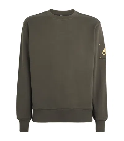 Moose Knuckles Cotton Snyder Sweatshirt In Green