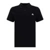 Moose Knuckles Black Polo With Classic Collar And Logo Patch On The Front