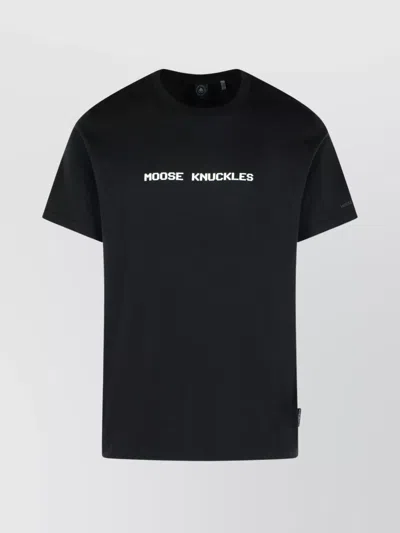 Moose Knuckles Cotton T-shirt Short Sleeves In Black