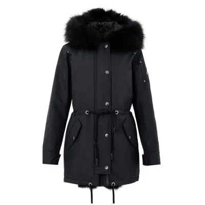 Moose Knuckles Cotton Women's Parka In Black