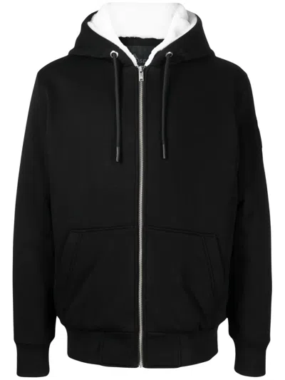 Moose Knuckles Cotton-blend Classic Bunny Hooded Sweatshirt In Black