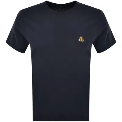 Moose Knuckles Crescent Gold T Shirt Navy In Black