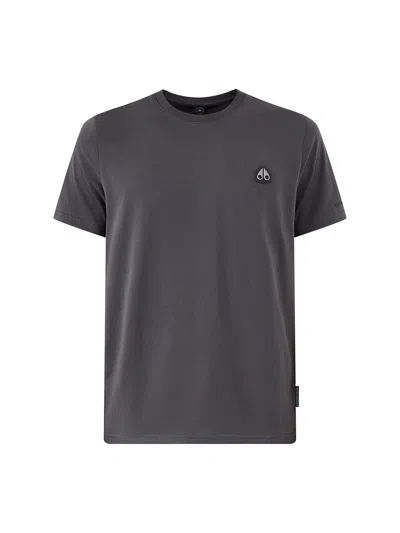 Moose Knuckles Crescent Short Sleeves Tee In Gray