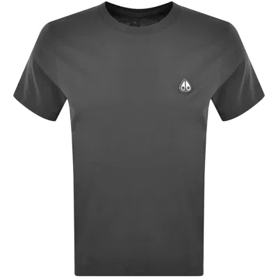 Moose Knuckles Crescent T Shirt Cement Grey In Gray
