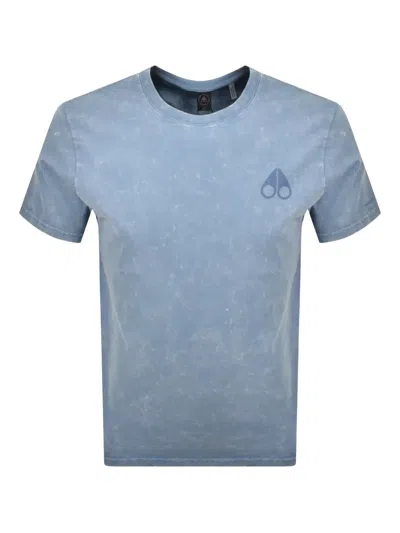 Moose Knuckles Crew-neck Cotton T-shirt In Blue