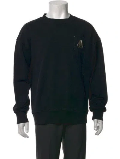 Pre-owned Moose Knuckles Crew Neck Long Sleeve Sweatshirt In Black