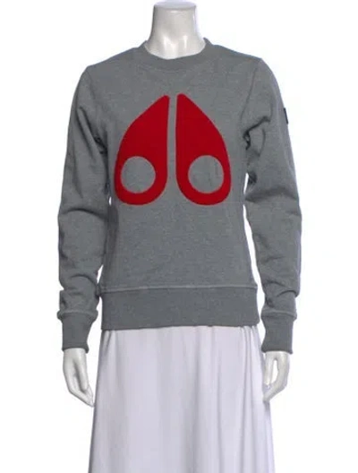 Pre-owned Moose Knuckles Crew Neck Long Sleeve Sweatshirt In Grey
