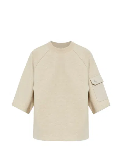 Moose Knuckles Crew Neck Pocket T-shirt In Neutral