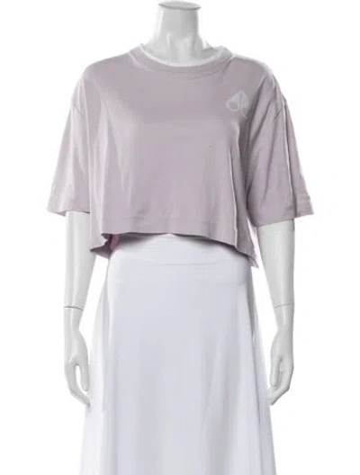 Pre-owned Moose Knuckles Crew Neck Short Sleeve Crop Top In Purple