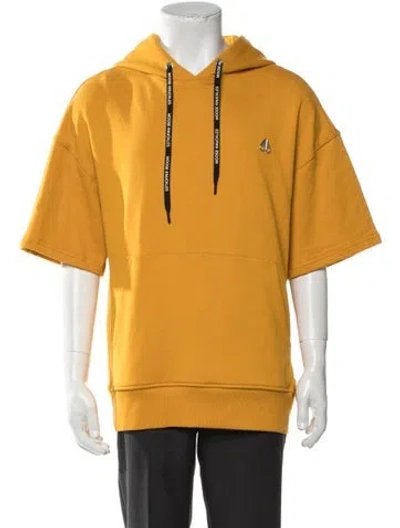 Pre-owned Moose Knuckles Crew Neck Short Sleeve Hoodie In Yellow