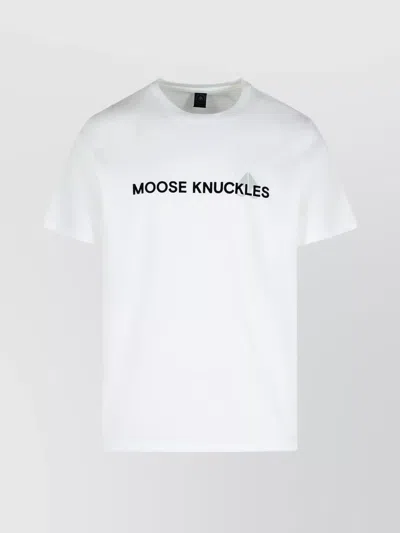 MOOSE KNUCKLES CREW NECK SHORT SLEEVES COTTON T-SHIRT