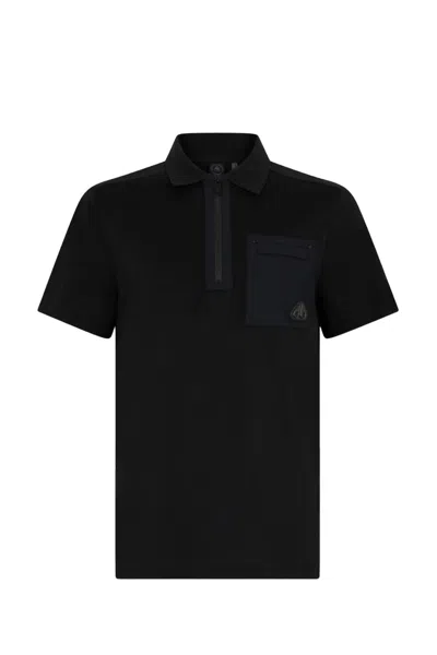 Moose Knuckles Short-sleeved Polo Shirt In Black