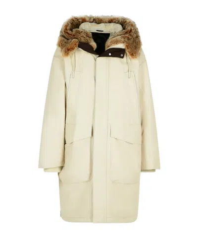 Moose Knuckles Dawson Faux Fur Hooded Parka In Neutral