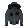 Moose Knuckles Debbie Bomber Granite W/blk Bomber