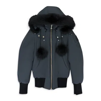 Moose Knuckles Debbie Bomber Granite W/blk Bomber