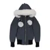Moose Knuckles Debbie Bomber Granite W/nat Bomber In Blue