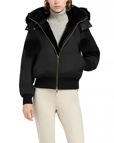 Moose Knuckles Debbie Reversible Bomber Jacket In Black
