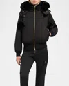 Moose Knuckles Womens Gold Debbie Bomber Neoshear In Black