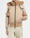 Moose Knuckles Debbie Reversible Bomber Jacket In Champagne
