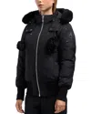 Moose Knuckles Debbie Down Jacket In Navy / Black Shearling