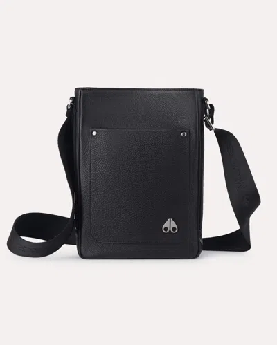 Moose Knuckles Decaire Leather Bag In Black