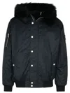 MOOSE KNUCKLES MOOSE KNUCKLES 'DENALI' BLACK NYLON BOMBER JACKET