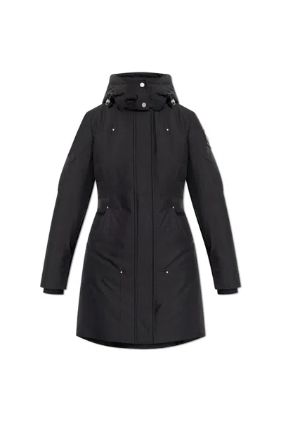 Moose Knuckles Logo-engraved Coat In Black