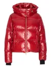 Moose Knuckles Quilted Hooded Jacket Zip Pockets In Red