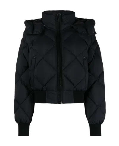 Moose Knuckles Diamond-quilted Hooded Puffer Jacket In Black
