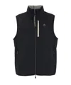 Moose Knuckles Black Sleeveless Jacket With Logo Patch On The Chest In Tech Fabric Man In Black