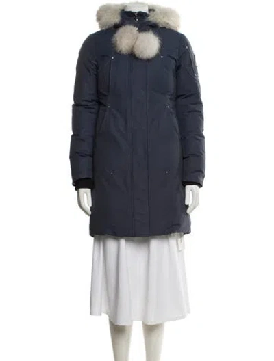Pre-owned Moose Knuckles Down Coat In Blue
