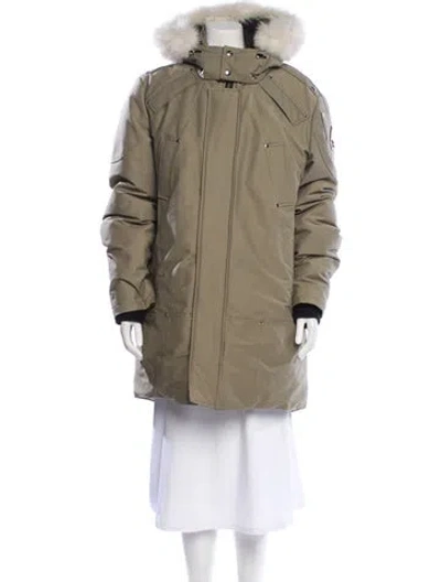 Pre-owned Moose Knuckles Down Coat In Green
