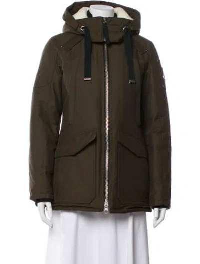 Pre-owned Moose Knuckles Down Coat In Green