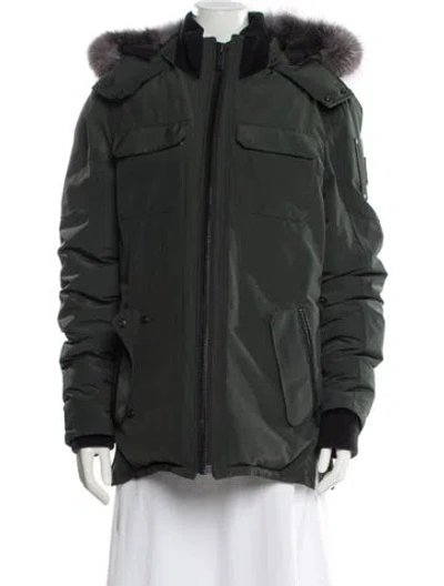 Pre-owned Moose Knuckles Down Coat In Green