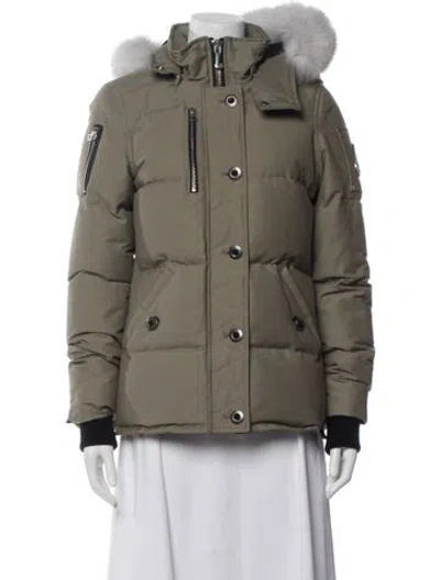 Pre-owned Moose Knuckles Down Coat In Green