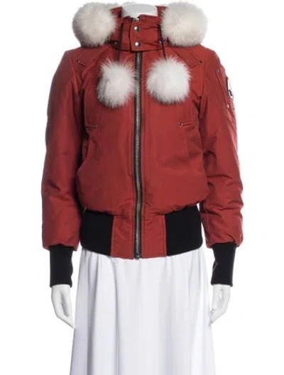 Pre-owned Moose Knuckles Down Coat In Red