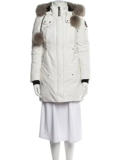 Pre-owned Moose Knuckles Down Coat In White