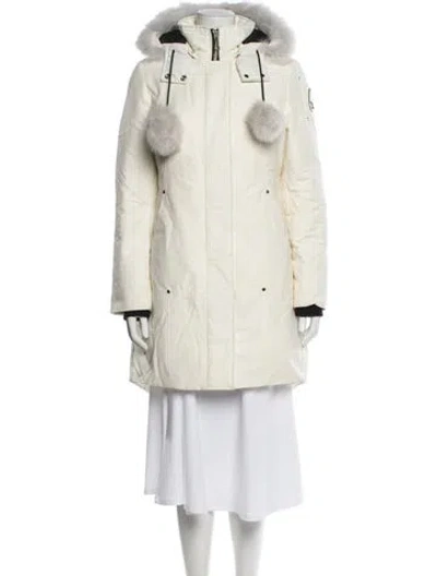 Pre-owned Moose Knuckles Down Coat In White