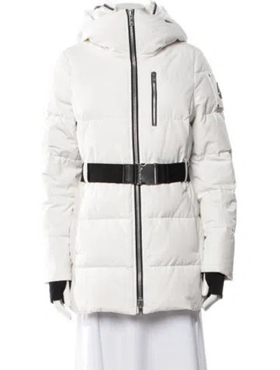 Pre-owned Moose Knuckles Down Coat In White