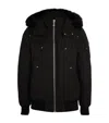 Moose Knuckles Ballistic Faux-fur Trimmed Bomber Jacket In Black