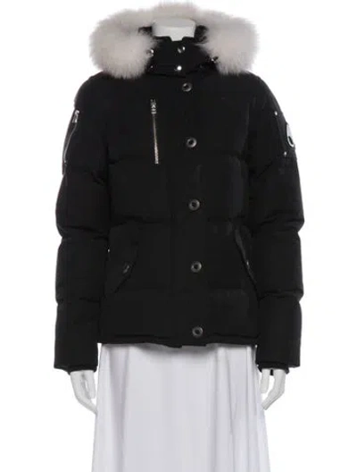 Pre-owned Moose Knuckles Down Jacket In Black