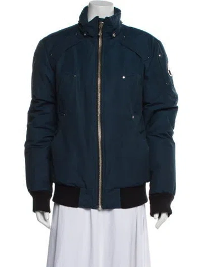 Pre-owned Moose Knuckles Down Jacket In Blue